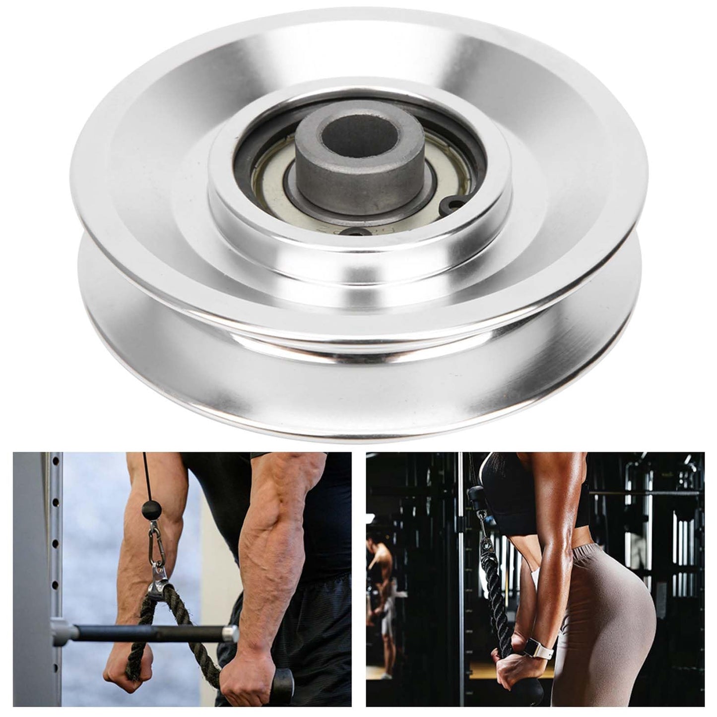 Moofey Aluminum Pulleys, 80mm Diameter Pulley Wheel, Gym Pulley for for Cable Machine Gym Equipment Part Garage Door
