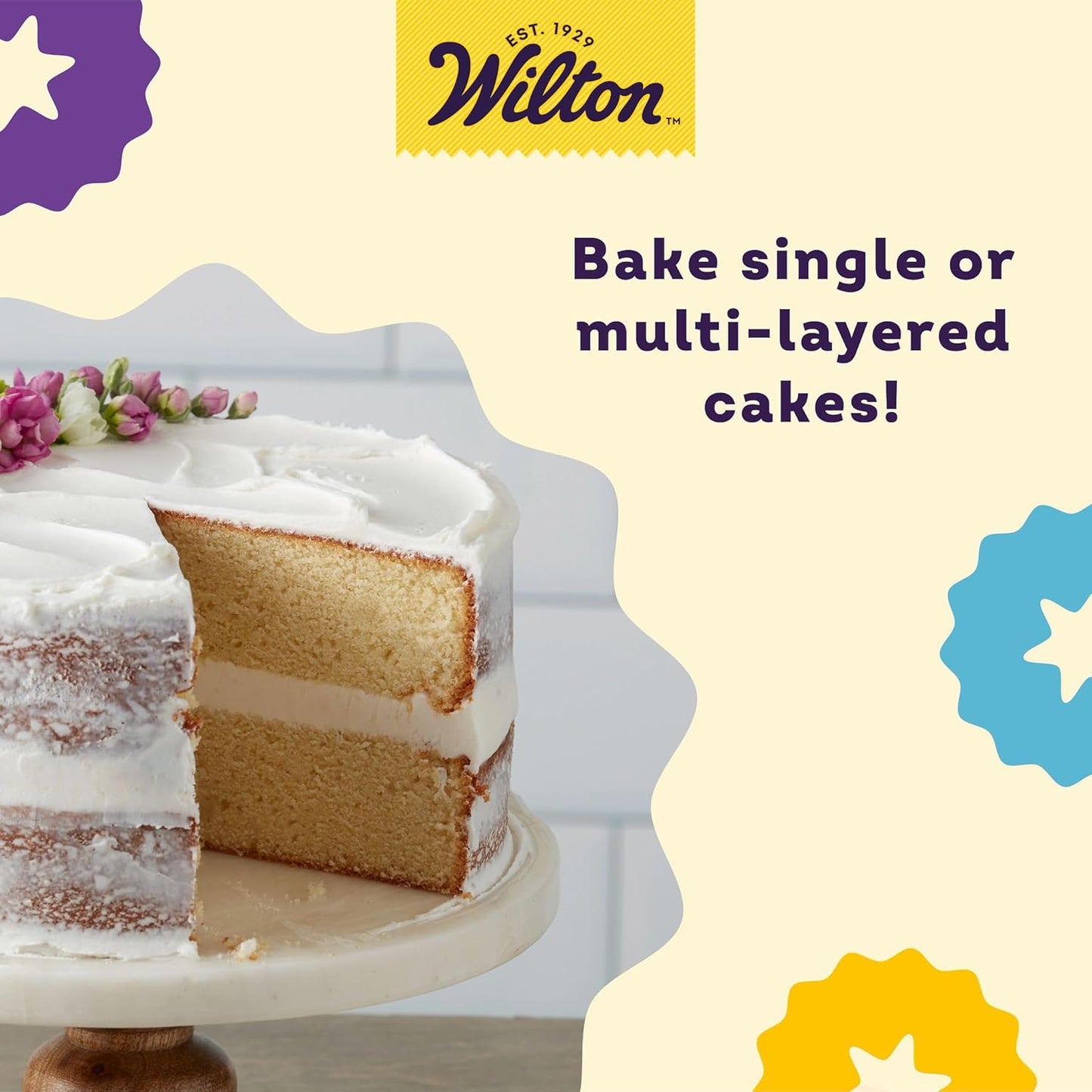 Wilton Round Cake Baking Pan Set - 9 x 2 Inch Aluminum Bakeware for Even Heating & Tiered Cakes