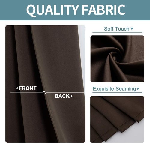 ChrisDowa Brownout Curtains - Thermal Insulated Room Darkening Panels, 70 x 84 Inch, Brown (Set of 2)