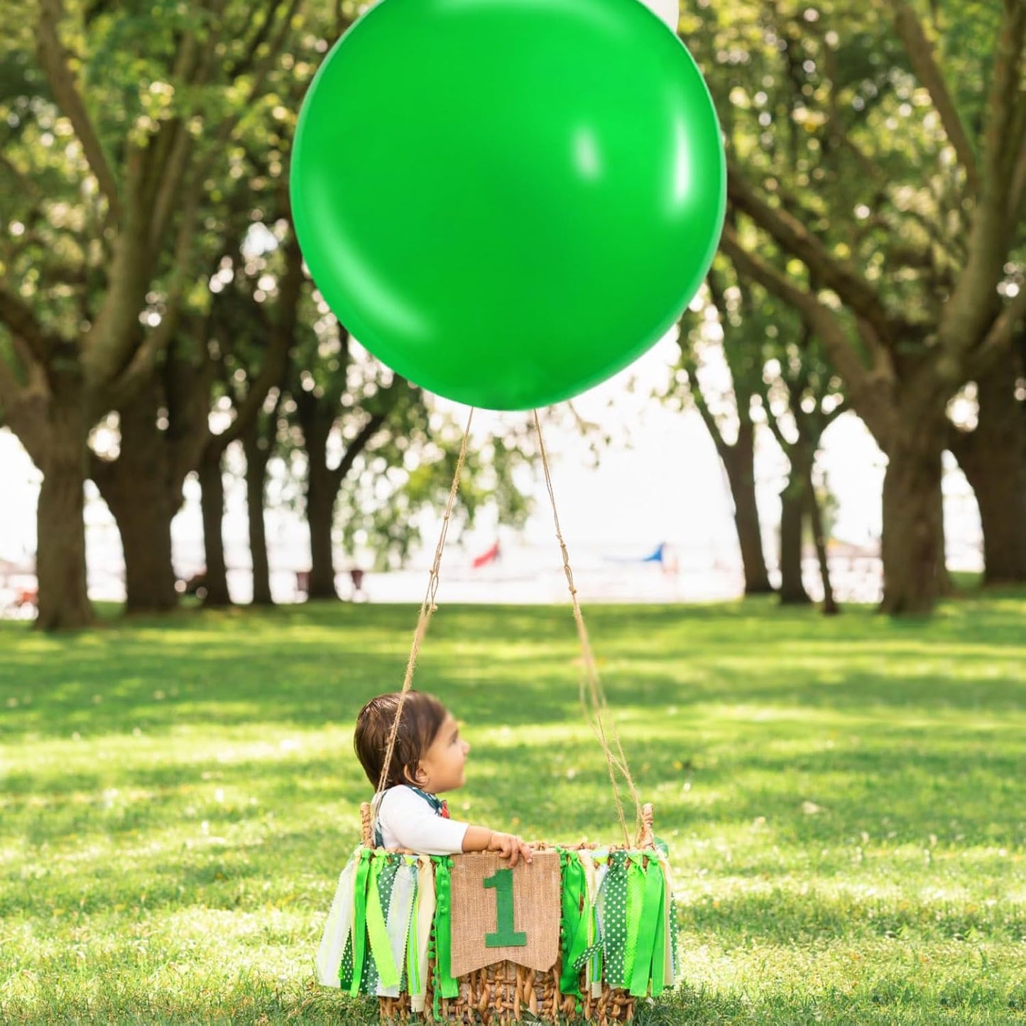 LEEZZIZZ Green Giant Balloons - 36 Inch Jumbo Latex Balloons | 9 Pack for Kids' Party & Wedding Decor