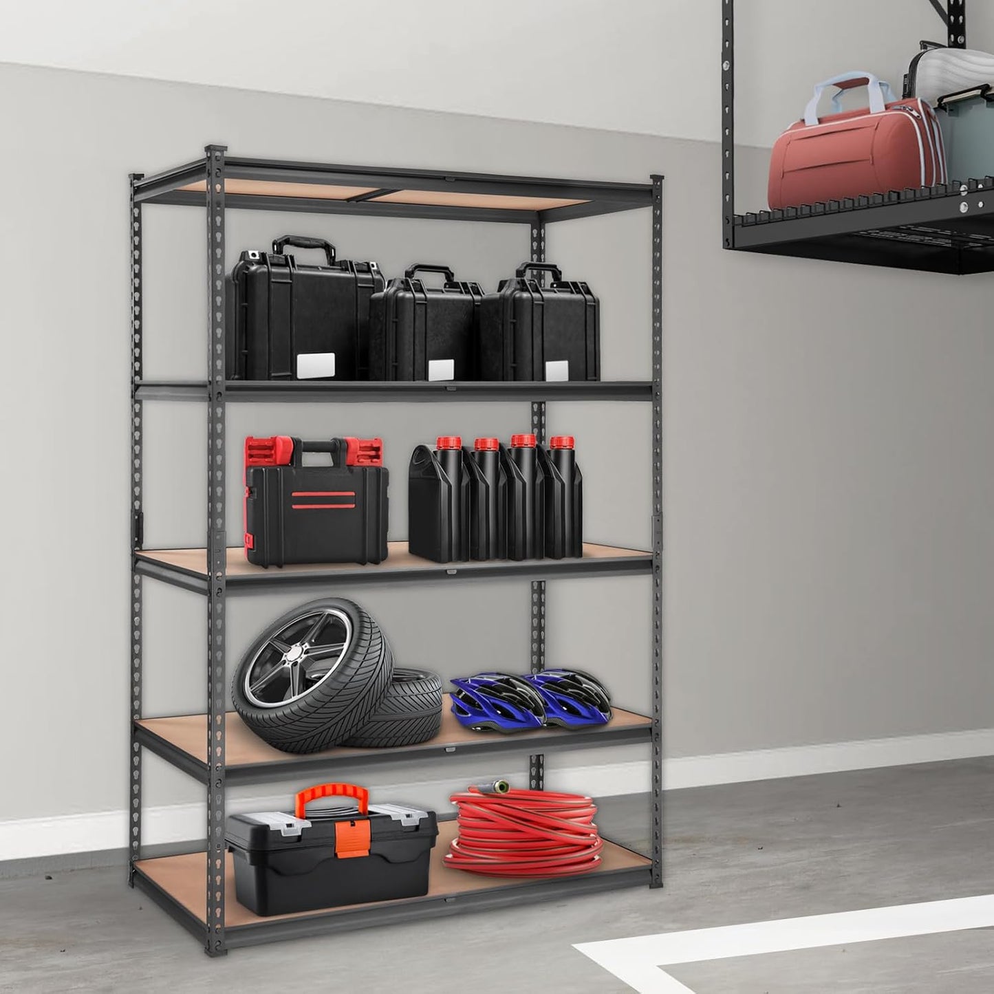 VEVOR 5-Tier Adjustable Storage Shelving Unit - Heavy Duty Metal Shelves for Garage, Kitchen & More | 48" L x 24" W x 72" H