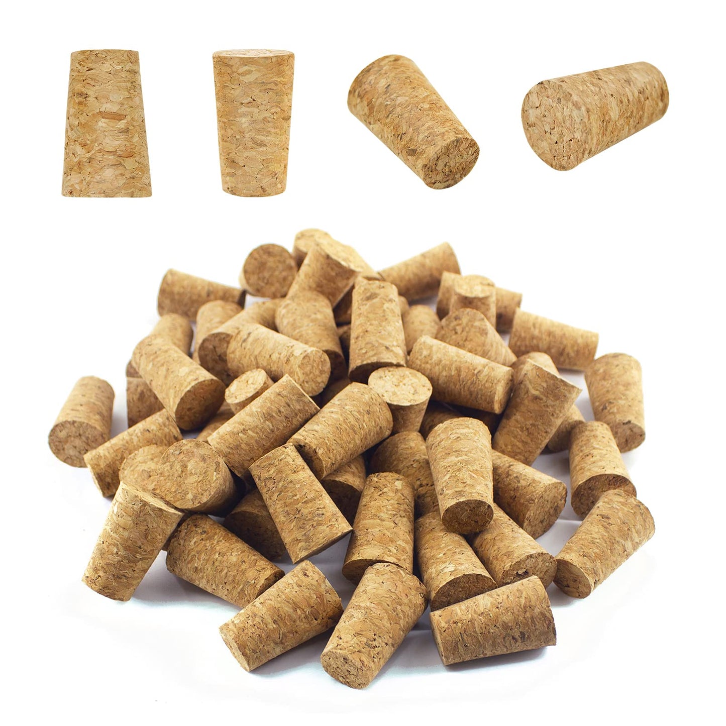 120 Natural Soft Wood Corks, Tapered Cork Wooden Beer Bottle Stopper for Wine Making Craft, Leakproof