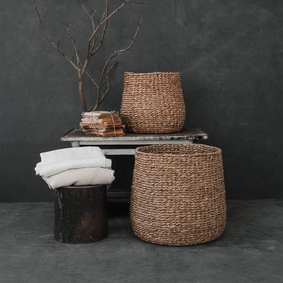 ZENTIQUE Woven Basket - Stylish Brown & Beige Storage Solution | One Size