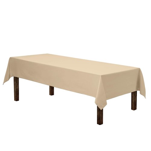 Gee Di Moda Rectangle Tablecloth - 60 x 102 Inch Beige Table Cloth for 6 Foot Rectangle Tables - Heavy Duty Washable Fabric - for Holiday Party, Dinner, Weddings, Baby Shower & Events