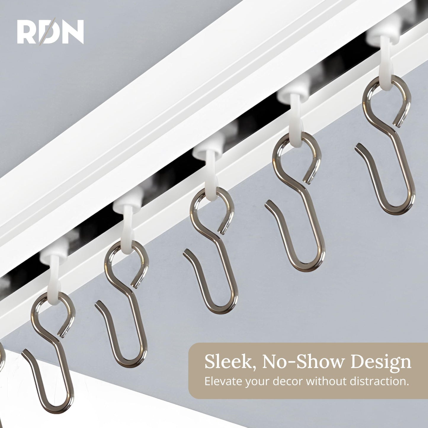 Room/Dividers/Now Curtain Track Hooks 20 Pack - Durable Ceiling Track Roller Hooks for Curtains - Smooth Glider Curtain Tracks Rollers for Dividers or Closet Use - White Plastic and Steel Construction