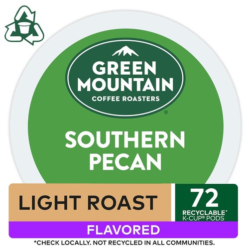 Green Mountain Coffee Roasters Southern Pecan K-Cup Pods - Light Roast Coffee, 72 Count
