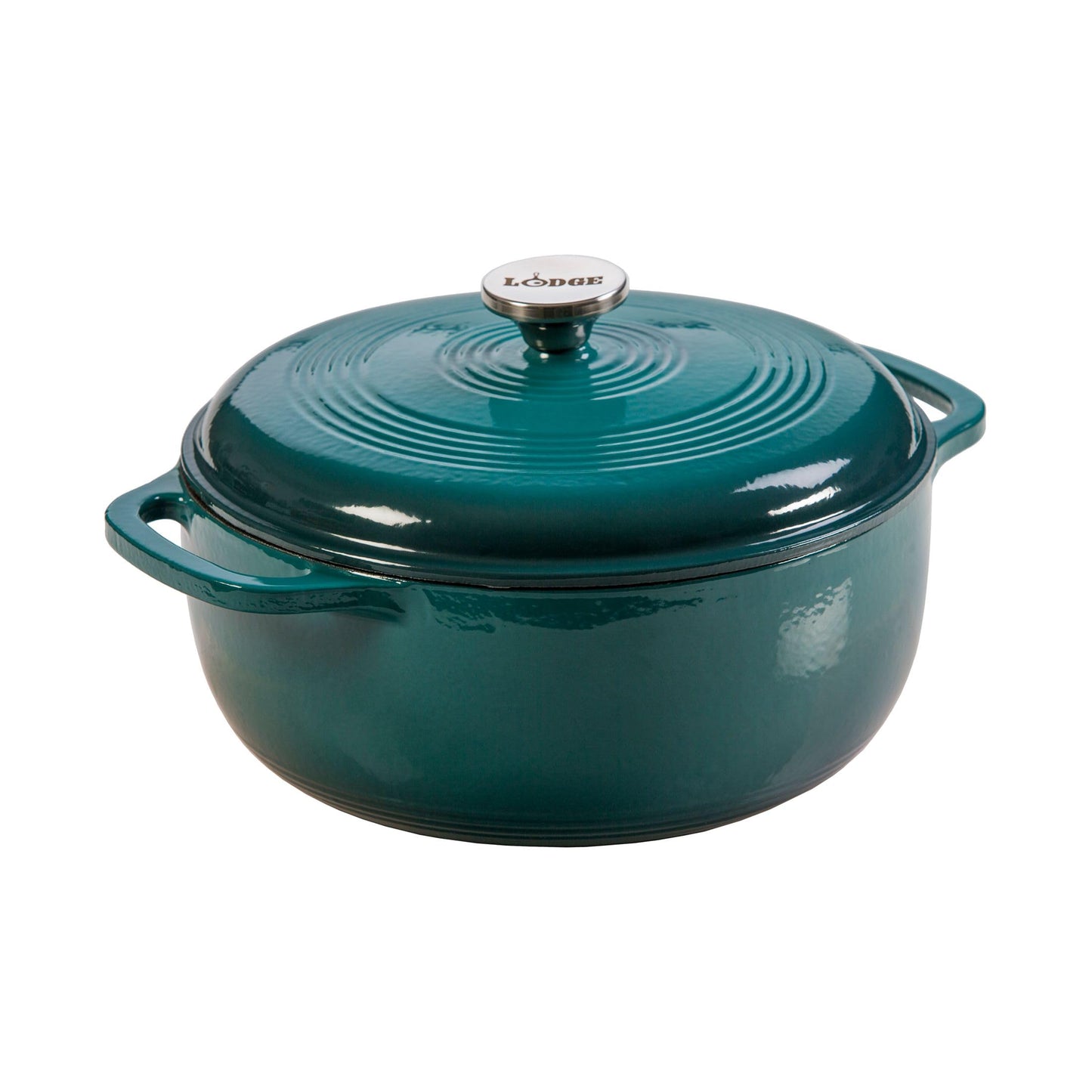 Lodge Essential Enamel Cast Iron Dutch Oven - Perfect for Bread Baking, Braising, Marinating & Slow Cooking - Features Moisture-Sealing Lid & Dual Handles - Kitchen Essentials - 6 Quarts - Lagoon