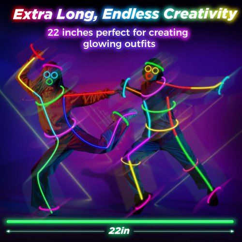 Glow Sticks | 100Pcs 22-Inch Glow In The Dark Party Supplies - 9 Hours of Fun for Kids