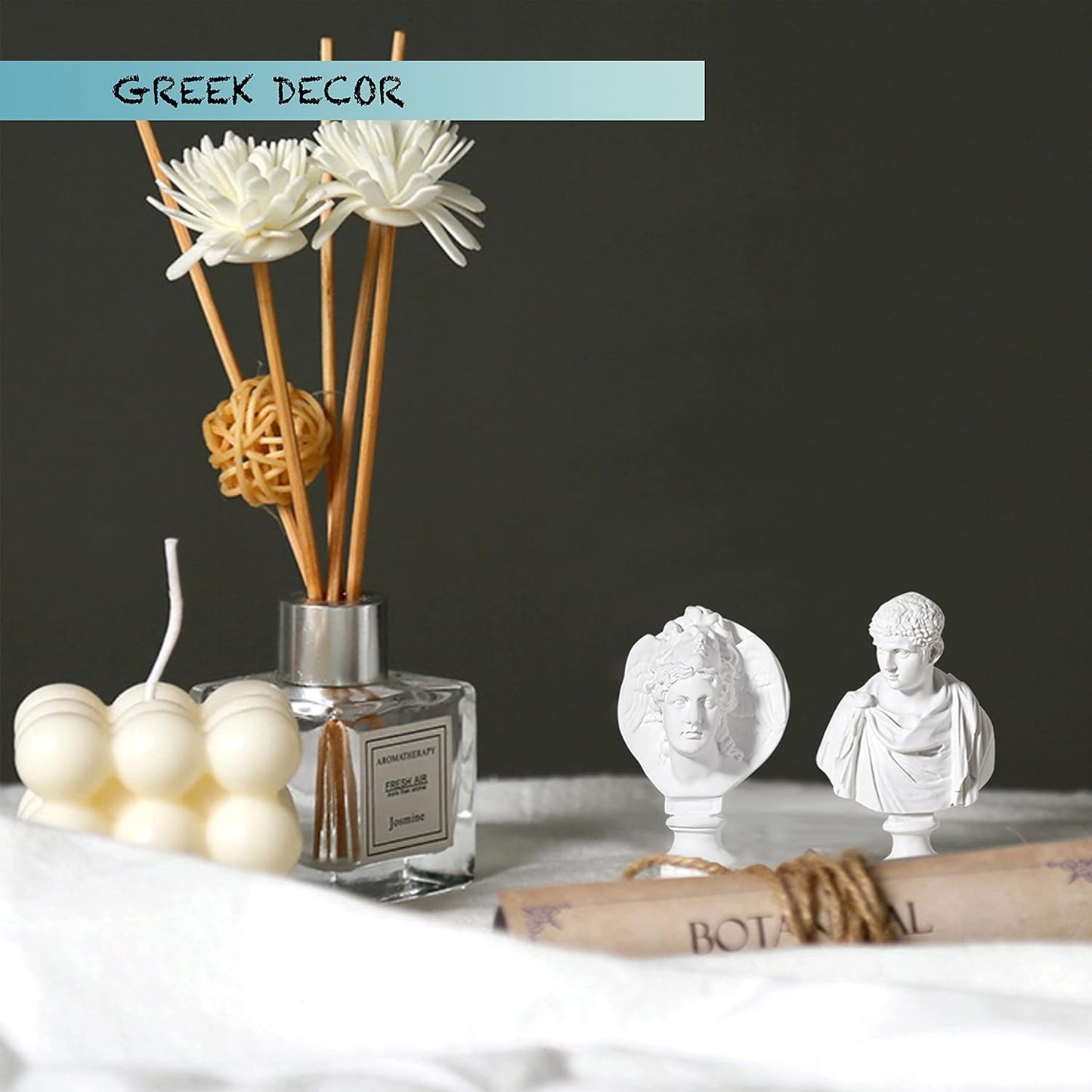 LAGOM HOUSE Greek Bust Statue Set - 10 PCS Mini Greek Mythology Figurines for Home Decor & Gifts