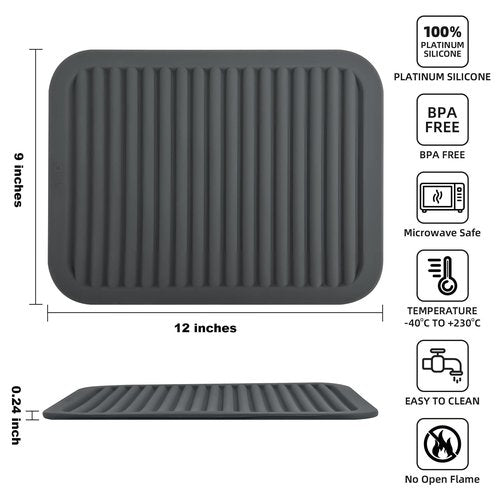 IFFMYJB Silicone Trivet Mat for Hot Pots and Pans, Heat Resistant Silicone Mat, Multipurpose Trivets Mats, Flexible Durable Blue Hot Pads for Countertops, Non-Slip Rectangular Pad Pot Holder 2 Set