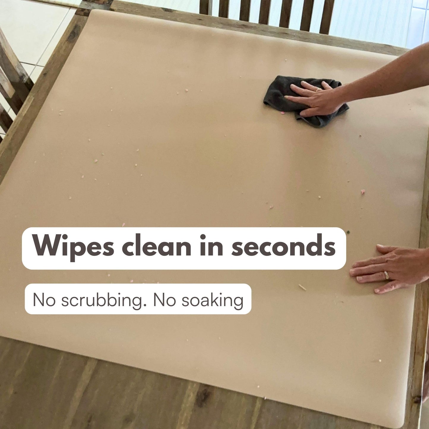 Table Craft Mat to Protect Dining Table, Craft Mess mat 38"x39.4" Great for Childrens Crafts and Play Protect Your Furniture from Spills and Mess Easy to Clean, Heat Resistant (Clay, 38" 39.4")'