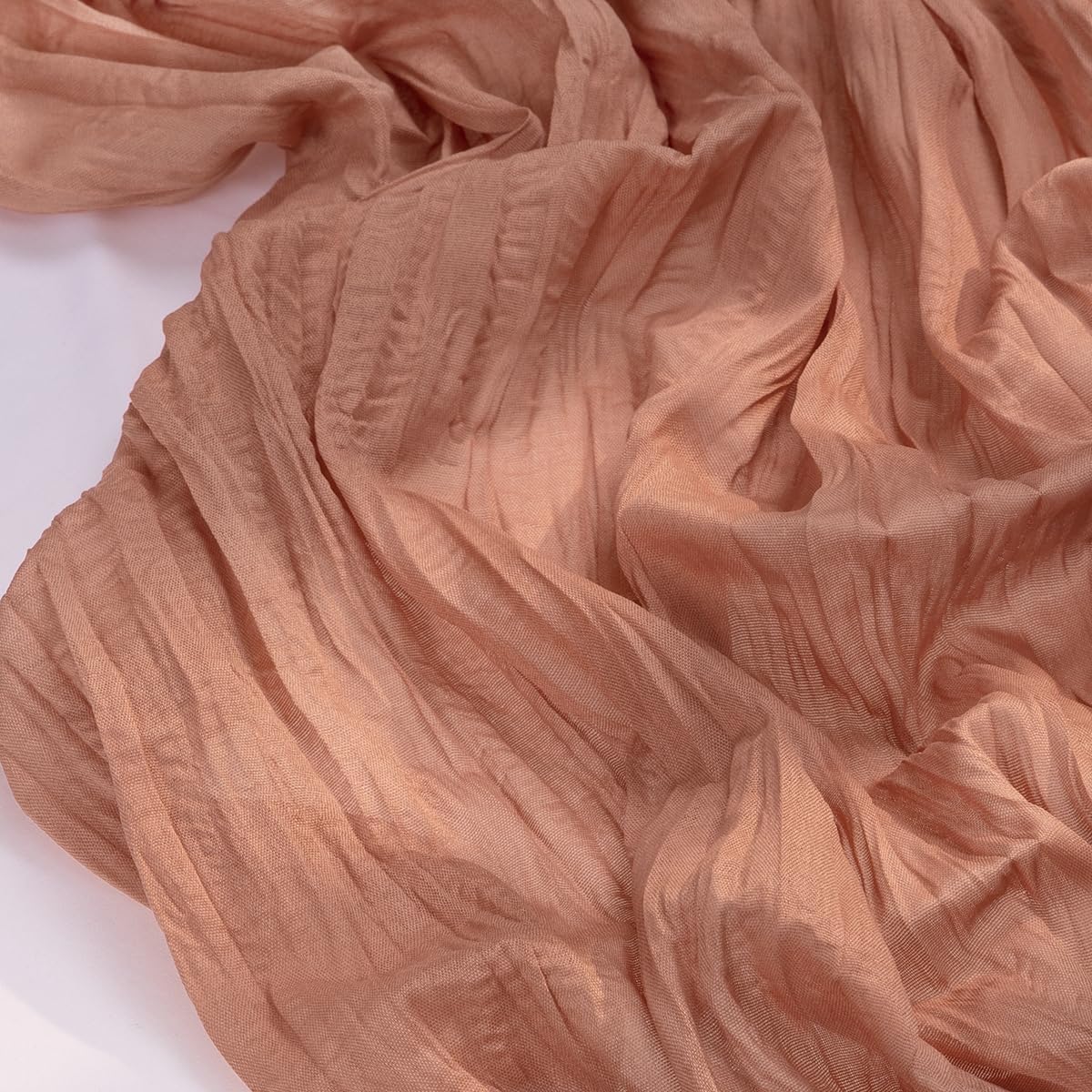 Socomi Cheesecloth Table Runner - Boho Rustic Design in Dusty Rose | 120 Inch for Weddings & Events