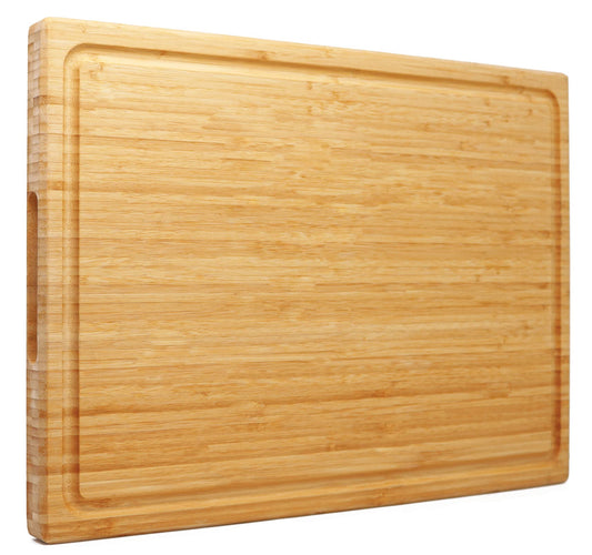 Extra Large XXXL Bamboo Cutting Board 24 x16 Inch, Largest Wooden Butcher Block for Turkey, Meat, Vegetables, BBQ, Over the Sink Chopping Board with Handle and Juice Groove, Thickness 1.25"