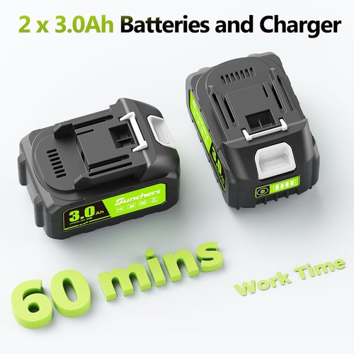 **Skiennix Cordless Leaf Blower - 780 CFM, 260 MPH, 2-Speed Handheld Cleaner with 2 Batteries & Charger**