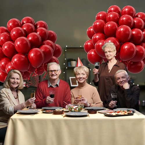 Dark Red Balloons - 12-Inch Red Latex Balloons | 50-Pack for Bridal Shower & Birthday Party Decor