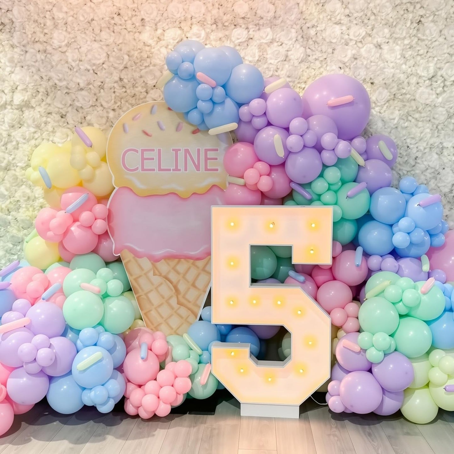145pcs Pastel Balloons Different Sizes 18" 12" 10" 5" Latex Balloon Garland Arch Kit for Birthday Rainbow Party Baby Shower Easter Party Decorations