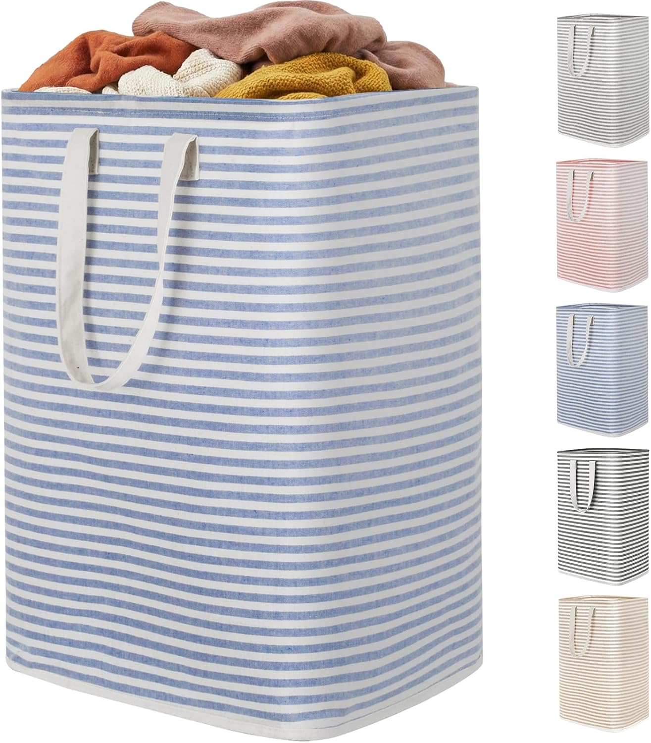 Lifewit 80L Collapsible Laundry Basket - Waterproof Hamper with Reinforced Handles | Blue Design