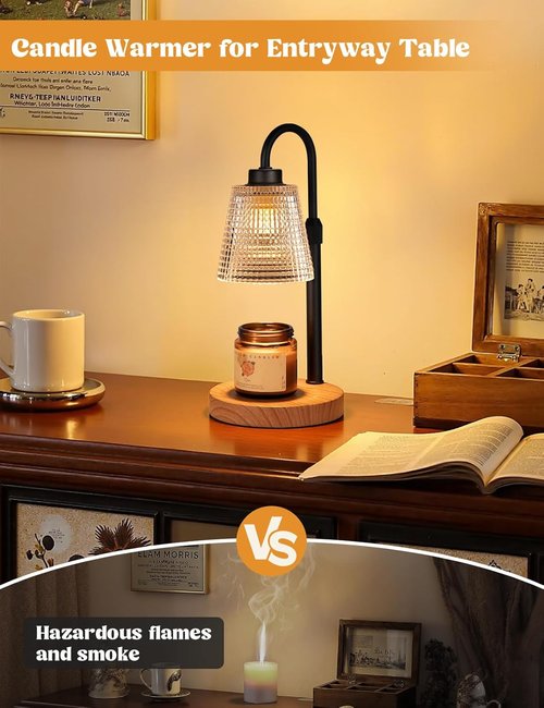 Innqoo Rustic Candle Warmer Lamp - Dimmable & Adjustable for Jar Candles | Perfect Gift for Women & Home Decor