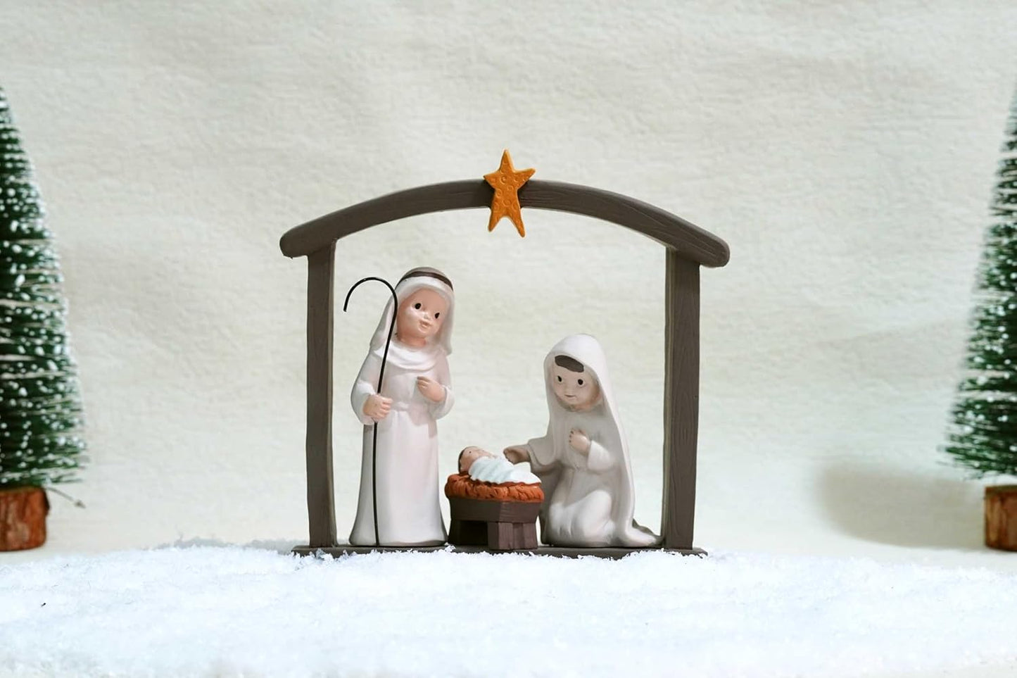 Little People Nativity Set - 12-Piece Mini Christmas Scene with White Figurines for Holiday Decor
