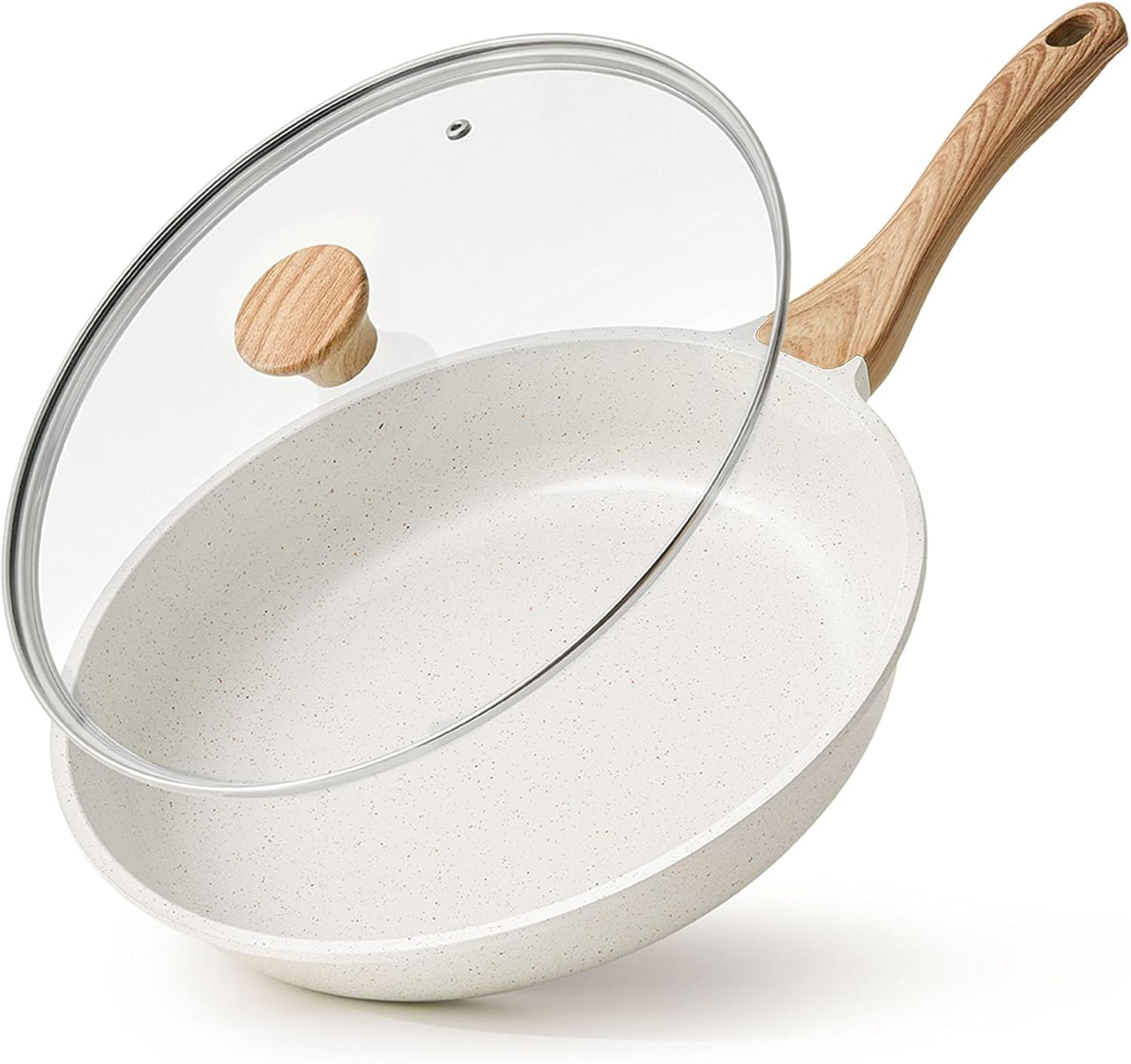 SENSARTE Nonstick Ceramic Frying Pan - 11 Inch Healthy Omelet Skillet with Lid & Induction Compatibility