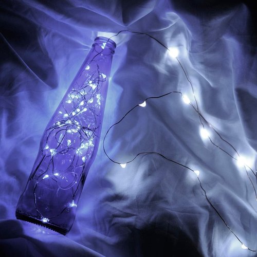 Ariceleo LED Fairy Lights - Battery Operated Copper Wire String Lights | 5m/16ft Cool White for Bedroom, Weddings & Parties
