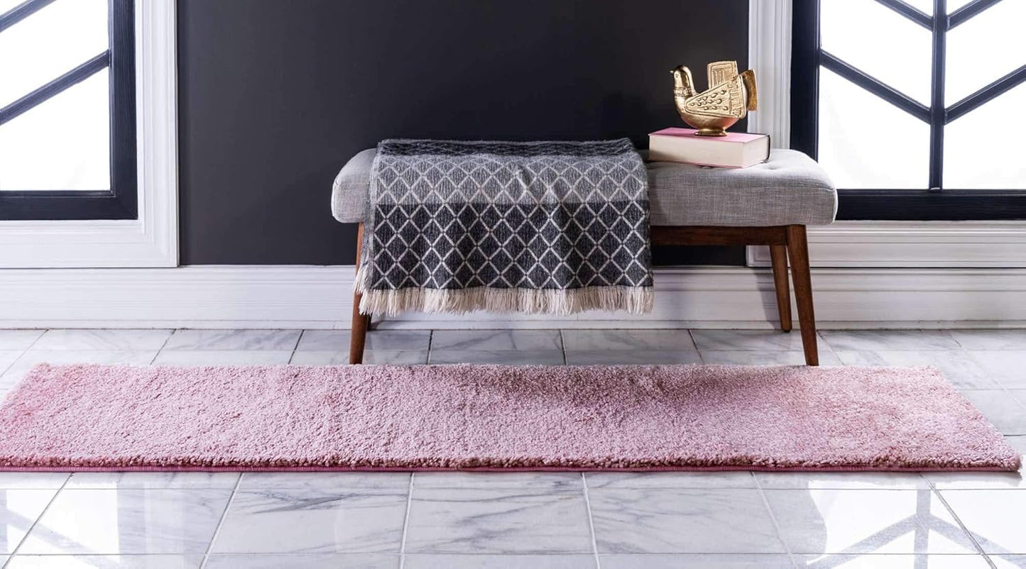 Unique Loom Solo Collection Area Rug - Calabasas (2' 2" x 6' 7" Runner, Pink)