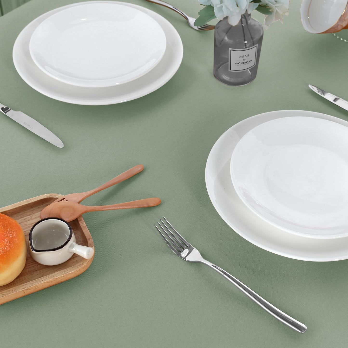 sancua 2 Pack Sage Green Tablecloth 60 x 102 Inch, Rectangle Table Cloth for 6 Feet Tables - Stain and Wrinkle Resistant Washable Polyester Table Cover for Dining Tables, Buffet Parties and Camping