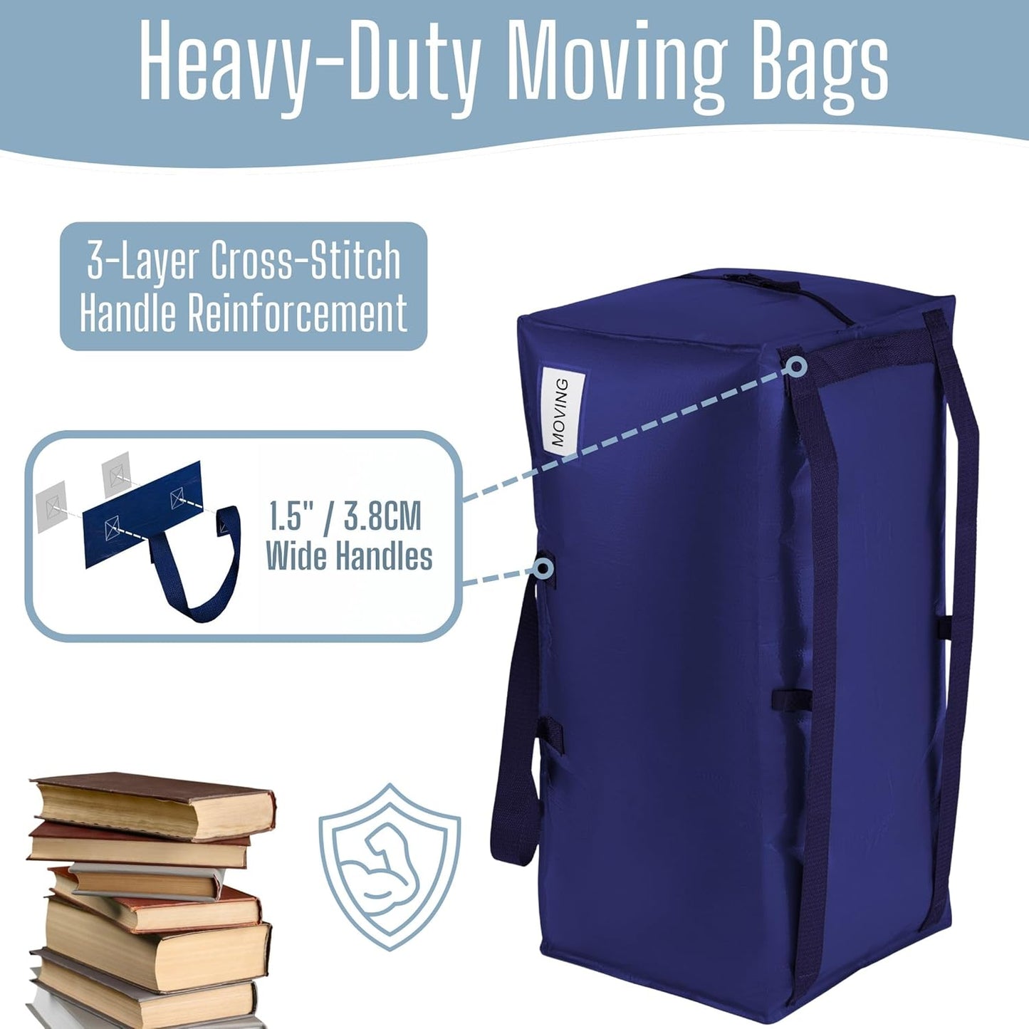 VENO Heavy Duty Moving Bags - Extra Large 2 Pack with Backpack Straps & Zippers | Ideal for College Dorms & Moving Supplies