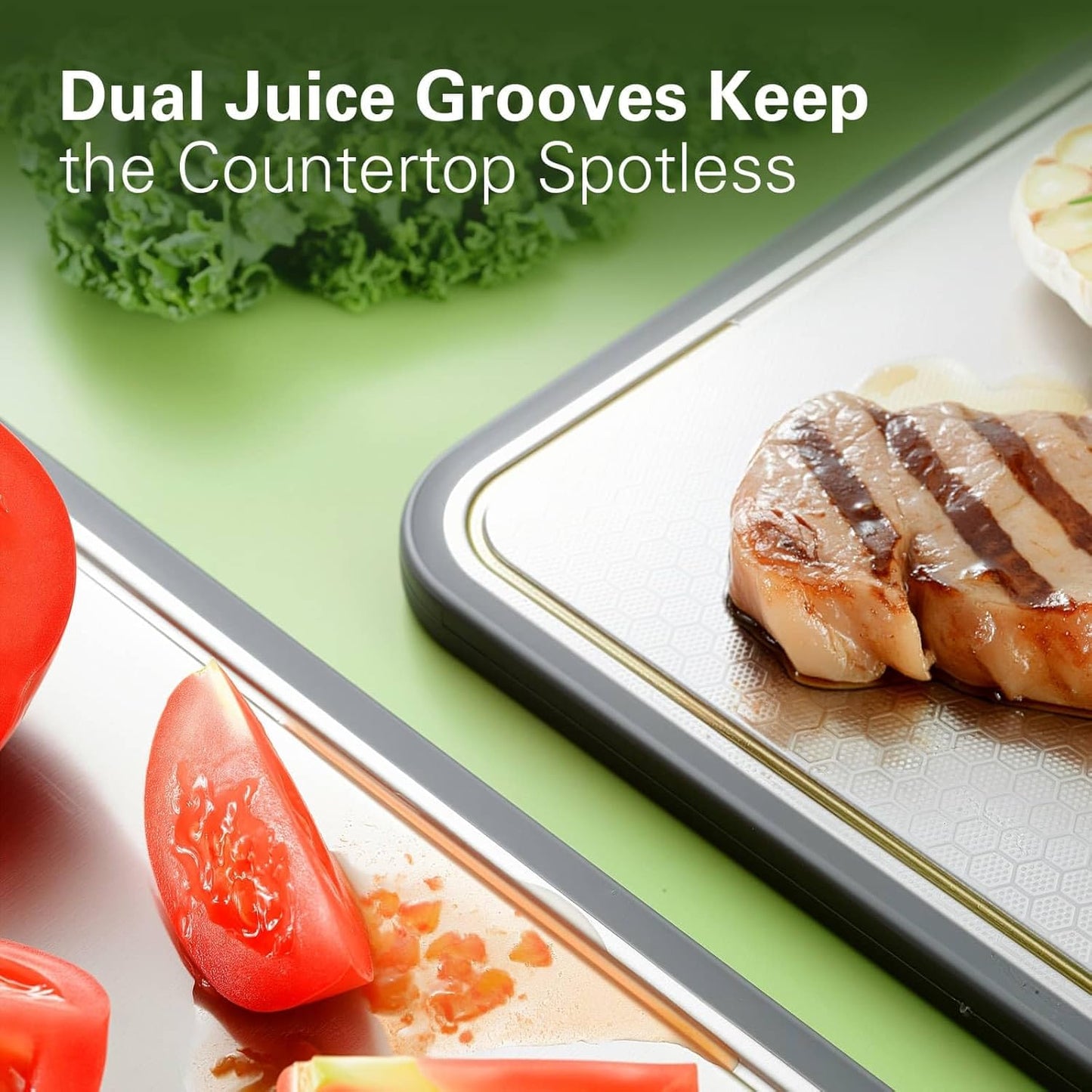 Stainless Steel Cutting Board - 16''×11'' Double-Sided 304 Steel for Meat, Veggies & Fruits