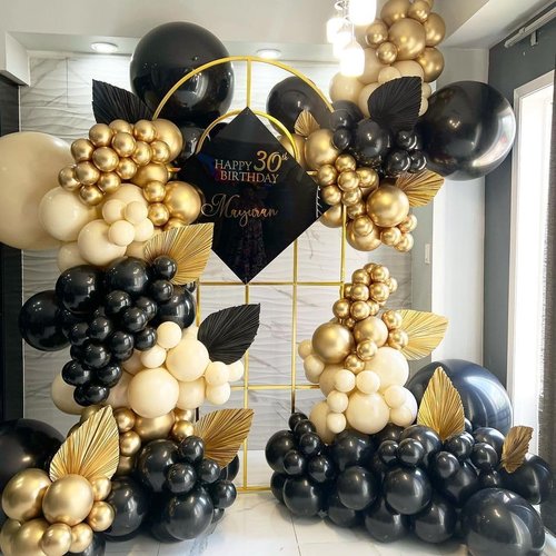 FOTIOMRG Black Balloons 12 inch, 100 Pack Black Latex Balloons for Birthday Graduation Halloween Baby Shower Father's Day Party Decorations