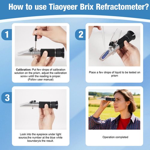 GYE Brix Refractometer with ATC, Dual Scale - Specific Gravity & Brix, Hydrometer in Wine Making and Beer Brewing, Homebrew Kit