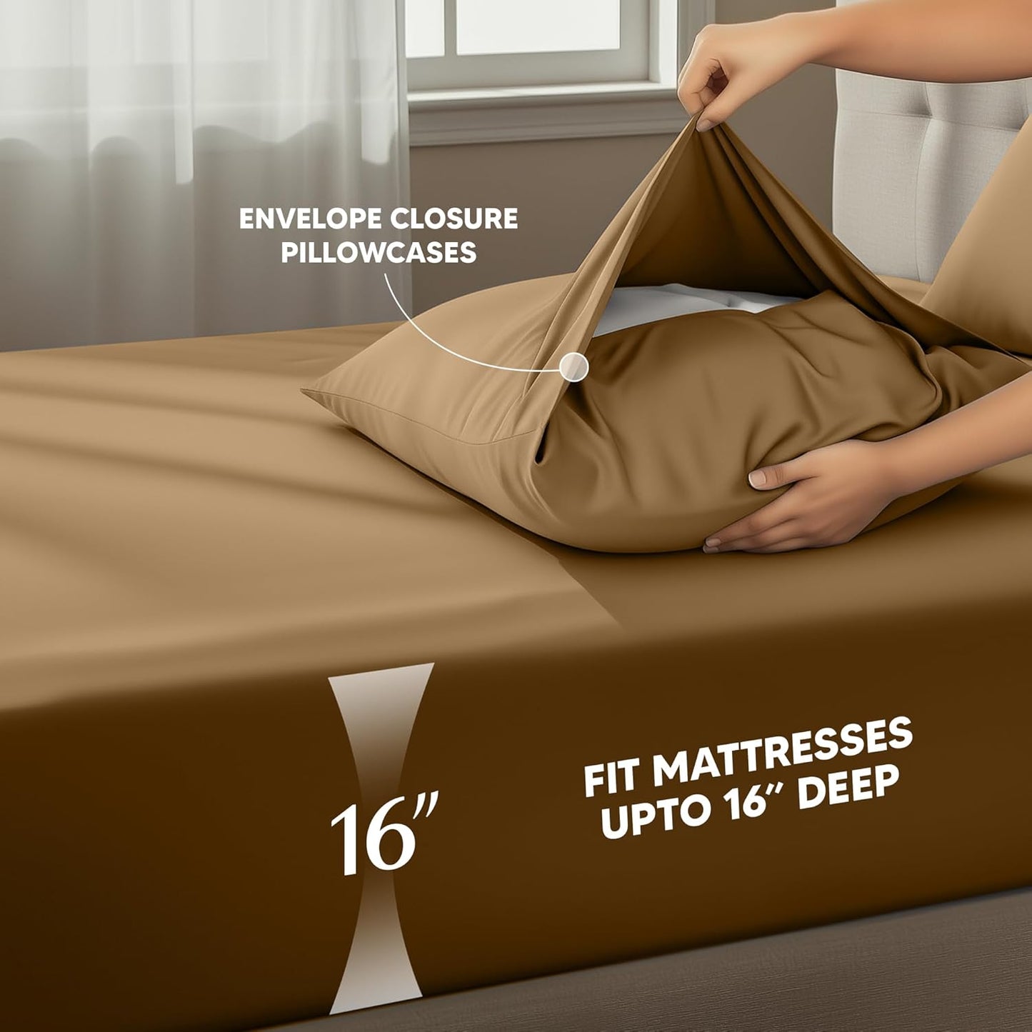 Utopia Bedding Twin Sheet Set - Soft & Breathable Microfiber, 3-Piece Bed Sheets for Twin Size Bed | Mocha