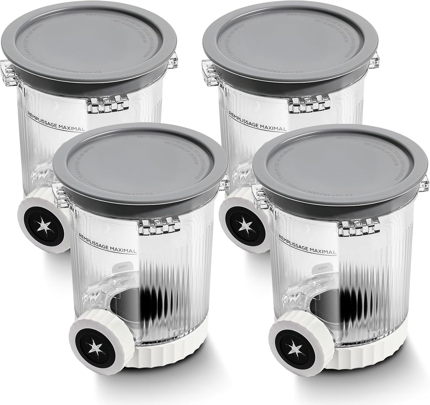 Skiennix Swirl Ice Cream Makers - 4 Pack Pints with Lids | Compatible with Ninja NC700 Series, Dishwasher Safe
