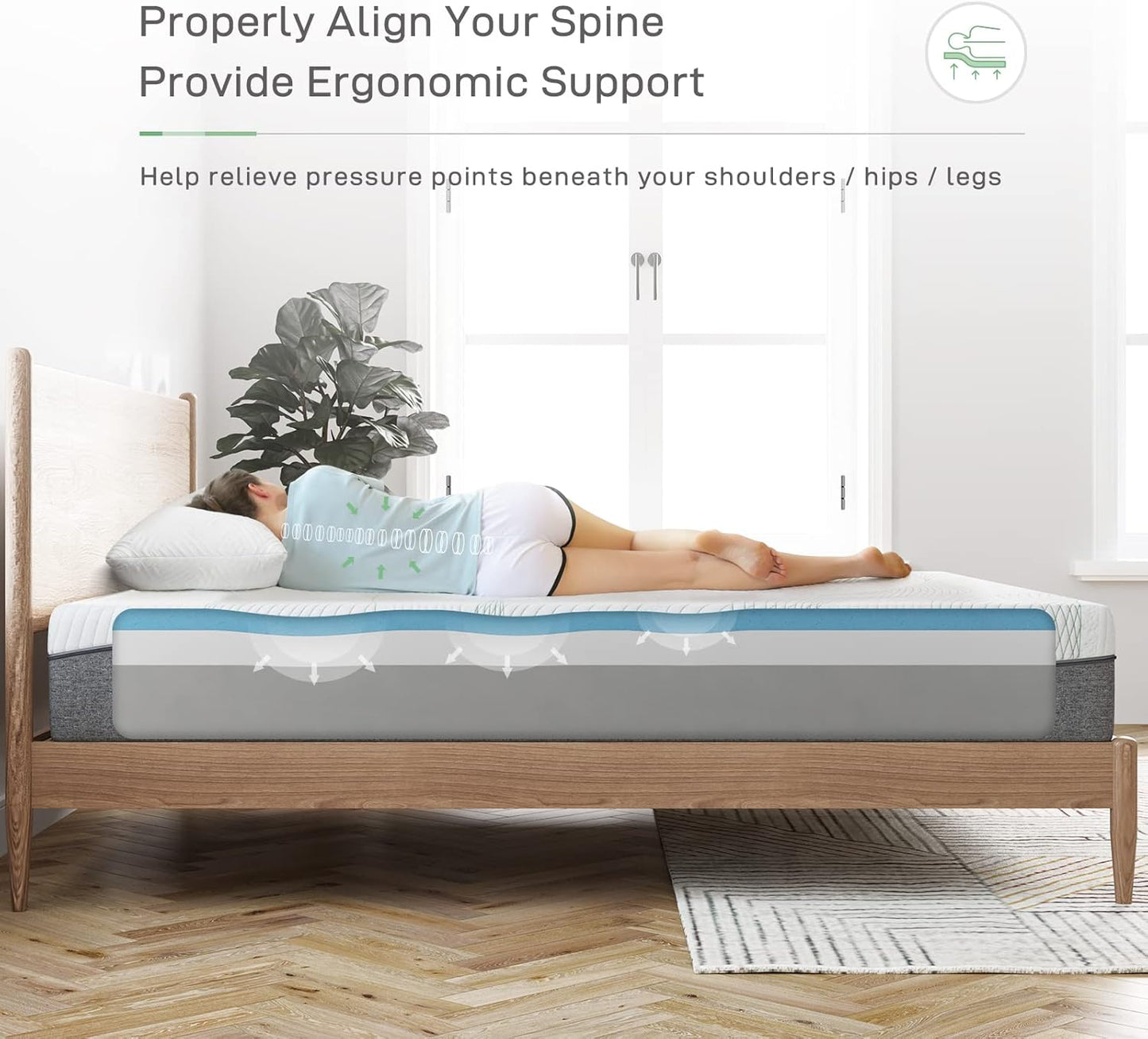Novilla Gel Memory Foam Mattress - 10-Inch California King Size for Pressure Relief | CertiPUR-US Certified
