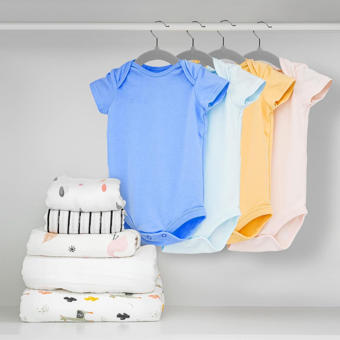 Utopia Home Velvet Hangers - 20 Pack Non-Slip 11 Inch Baby & Toddler Closet Organizers | Grey