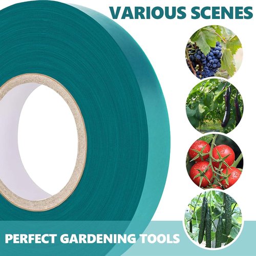 Easytle Stretch Tie Tape Roll - 1/2" x 150ft Garden Tie Tape for Sturdy Plant Support | Green Vinyl Gardening Tool