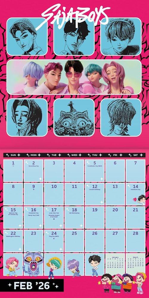 2026 Kpop Demon Hunters Wall Calendar - Stunning Artwork & Monthly Inspiration