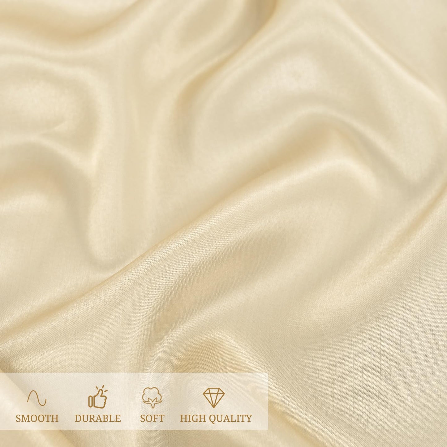 REWOMC 12 Pack 90 Inch Round Tablecloth, Champagne Satin Fabric, Wrinkle & Stain Resistant, Perfect for Weddings & Banquets