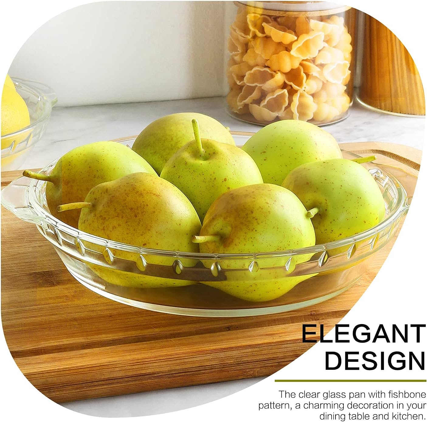 MCIRCO Glass Pie Plates Set - Deep Baking Dishes with Handles (7"/8"/9"/10") - Perfect for Serving Pies