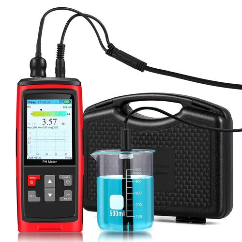 Bonvoisin PH Meter for Water Real-time PH, Temperature, Voltage Measurements in Water with Calibration, Digital PH Tester for Hydroponic Systems, Plant Grow, Pool