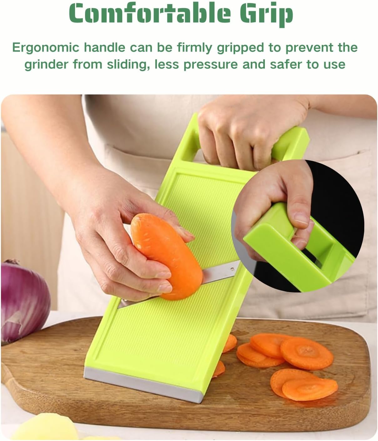 Skiennix Handheld Mandoline - Versatile Vegetable Chopper with Stainless Steel Blades & Ergonomic Handle | Ideal for Carrots & Potatoes