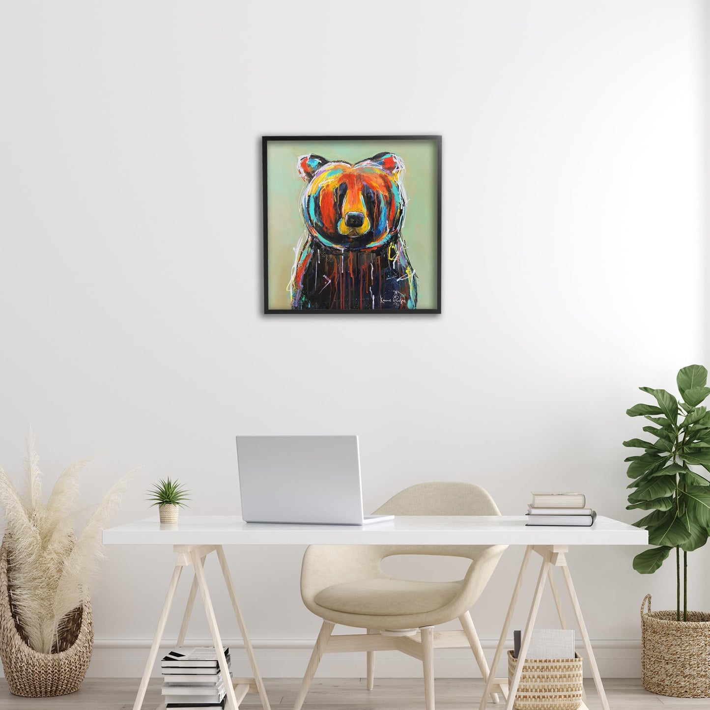 'Abstract Urban Bear Graffiti'| Framed Giclee Art