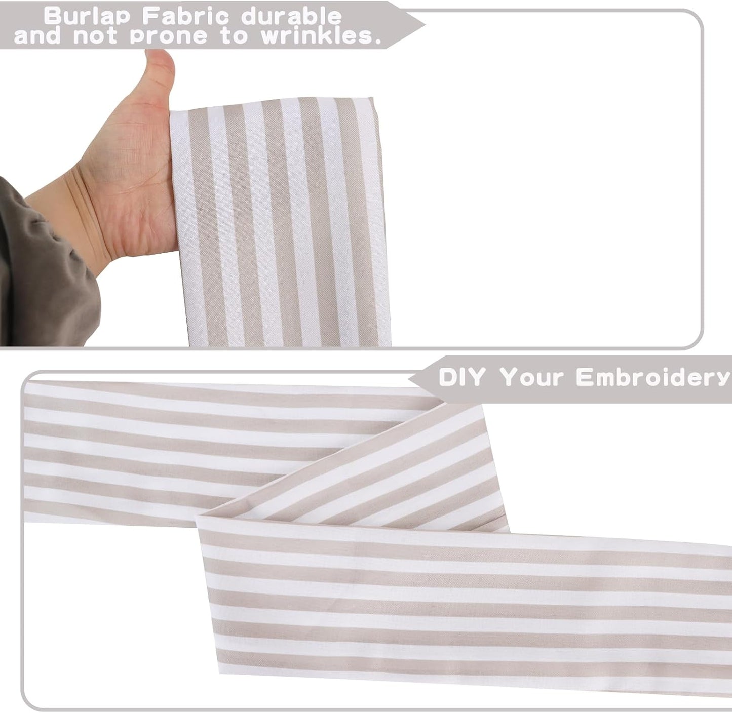 TONIFUL Wreath Sash - 4.5" x 56" Burlap Stripe Ribbon for Indoor/Outdoor Holiday Decor
