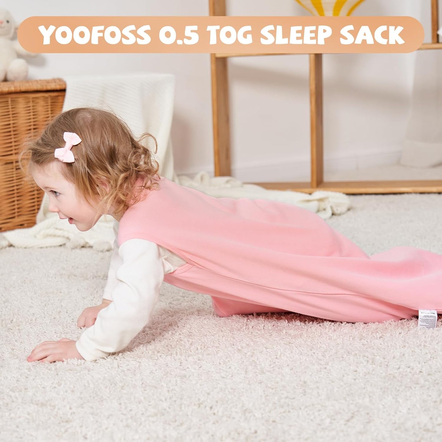 Yoofoss Baby Sleep Sack - 100% Organic Cotton Wearable Blanket | 2-Way Zipper, Lightweight, 6-12 Months