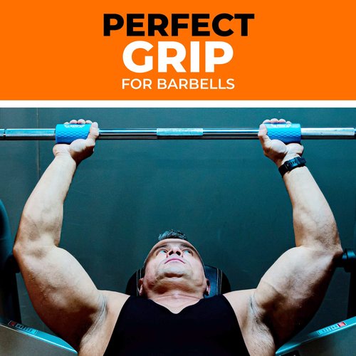 Gainz - Thick Bar Dumbell/Barbell Weight Lifting Adapters - Grow Bigger Biceps - Training, Bodybuilding (Set of 2) (Blue)