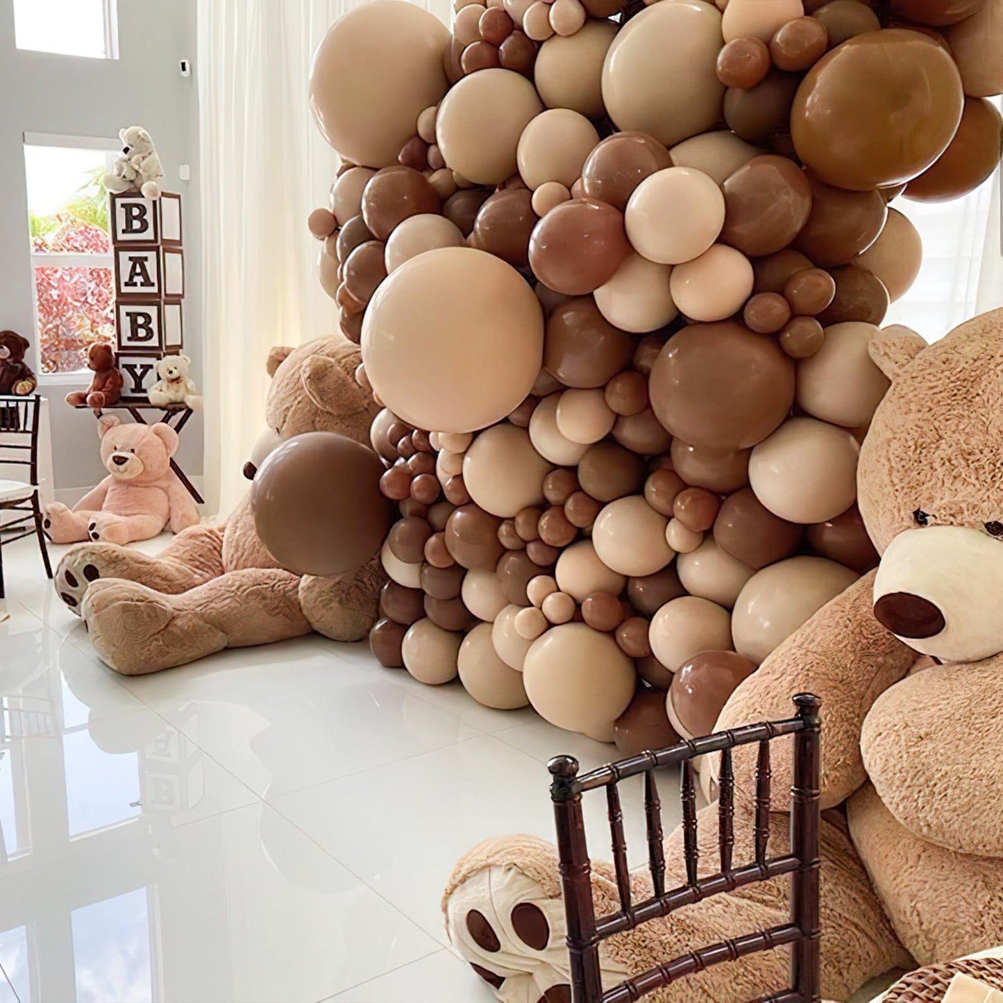 PartyWoo Brown Balloons 140 pcs Different Sizes of 18 12 10 5 Inch Neutral Brown Balloons Arch Kit Garland for Baby Shower Birthday Graduation Woodland Safari Theme Jungle Party Decorations Brown-F09