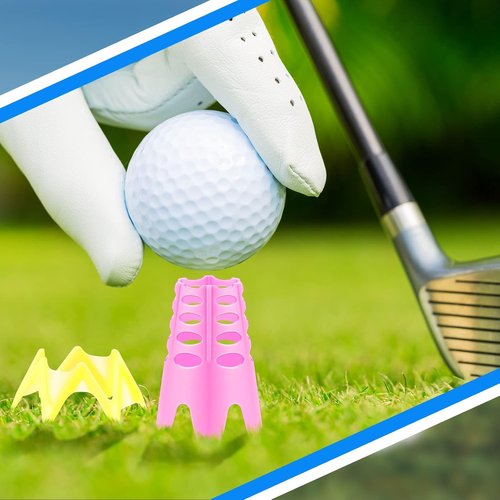 Honoson Golf Simulator Tees - 30 Durable Plastic Practice Tees for Indoor/Outdoor Use | 15 Tall & 15 Small