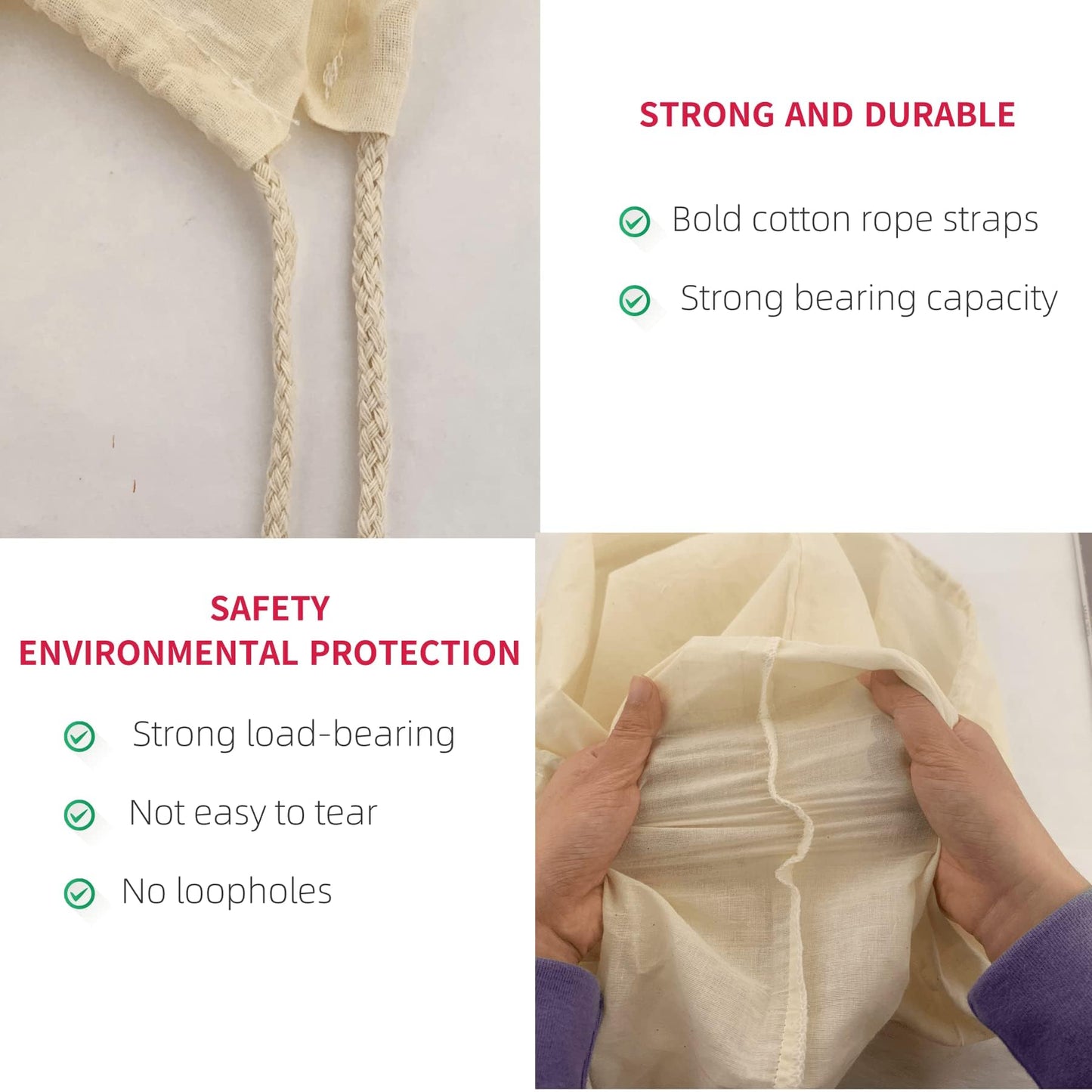 Extra Large(26"x22") Brew Bags for Home Brewing Wine, 100% Cotton Fine Mesh Cheesecloth Bags, Reusable Thickened Strainer with Draw String, Tea Juice Bag, Filter Impurities(X-Large, 2 Pack)