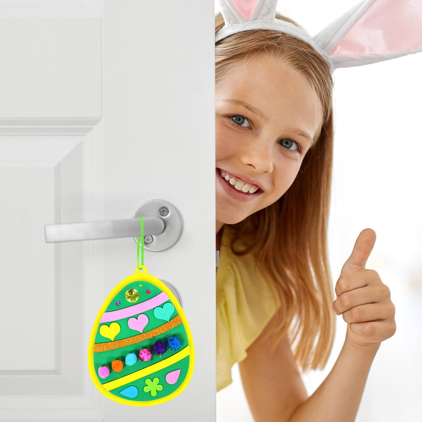 Winlyn 24 Sets Easter Craft Kits Easy Spring Crafts DIY 3D Egg Ornaments Decorations Egg Foam Stickers Easter Arts and Crafts for Kids Home Classroom Activities Party Favors Art Project