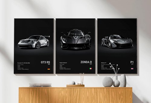 Dazongweihan 9-Piece Racing Car Poster Set - Vibrant Wall Art for Boys' Rooms | Unframed 8x12 Inch Decor